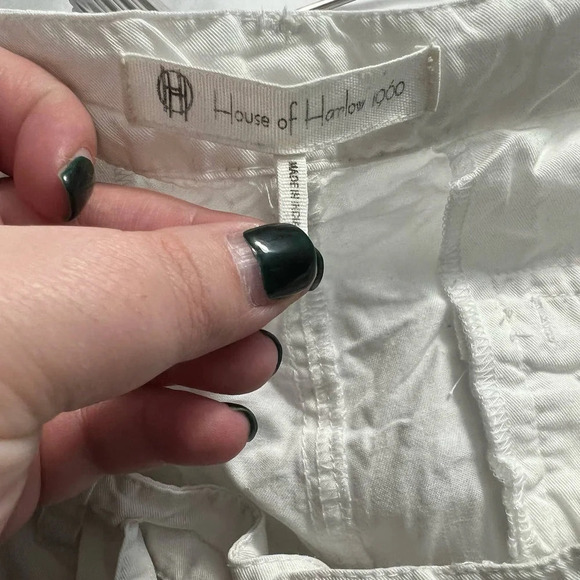 House of Harlow 1960‎ White Cropped Drawstring Pants Size US Small - Picture 9 of 12